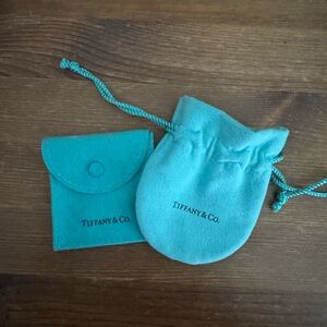 Tiffany & Co. Turquoise Suede Pouches